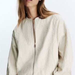 EMBROIDERED FAUX SUEDE BOMBER JACKET